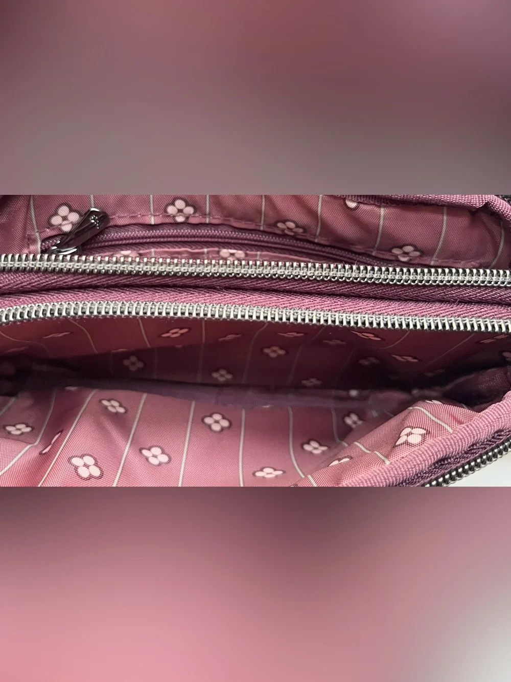 Lug Coupe Convertible Crossbody Bag with Basketweave Pattern in Purple/Plum.